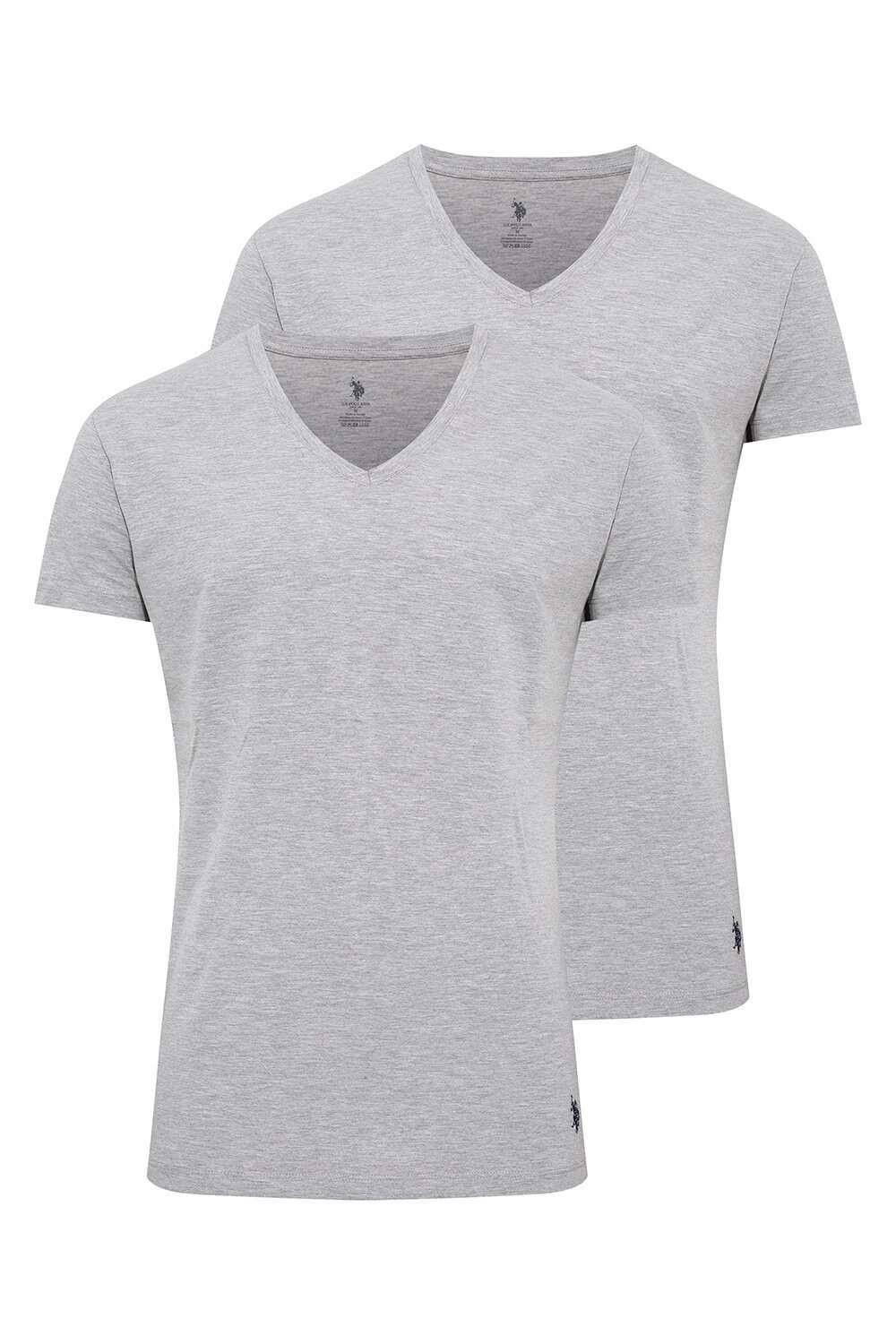 U.S. Polo Assn. 80194 Erkek 2'li V Yaka Kısa Kol Atlet