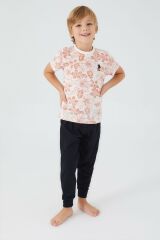 U.S. Polo Assn. 1358 Flowered Erkek Çocuk Kısa Kol Pijama Takım