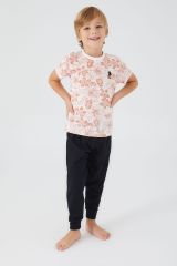 U.S. Polo Assn. 1358 Flowered Erkek Çocuk Kısa Kol Pijama Takım