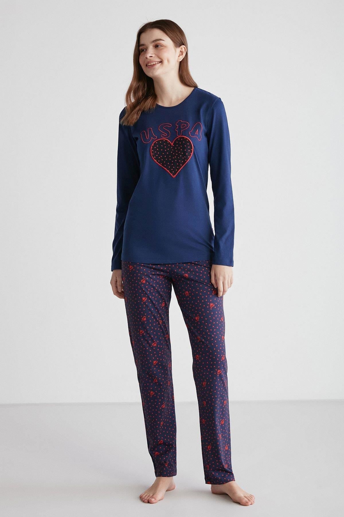 U.S. Polo Assn. 16967 Kadın Yuvarlak Yaka Pijama Takımı
