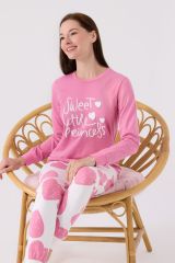 Roly Poly 3470 Sweet Little Princess Kadın Karanfil Uzun Kol Pijama Takım