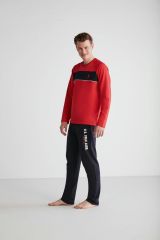 U.S. Polo Assn. 18721 Erkek Kırmızı Yuvarlak Yaka Pijama Takımı