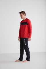 U.S. Polo Assn. 18721 Erkek Kırmızı Yuvarlak Yaka Pijama Takımı