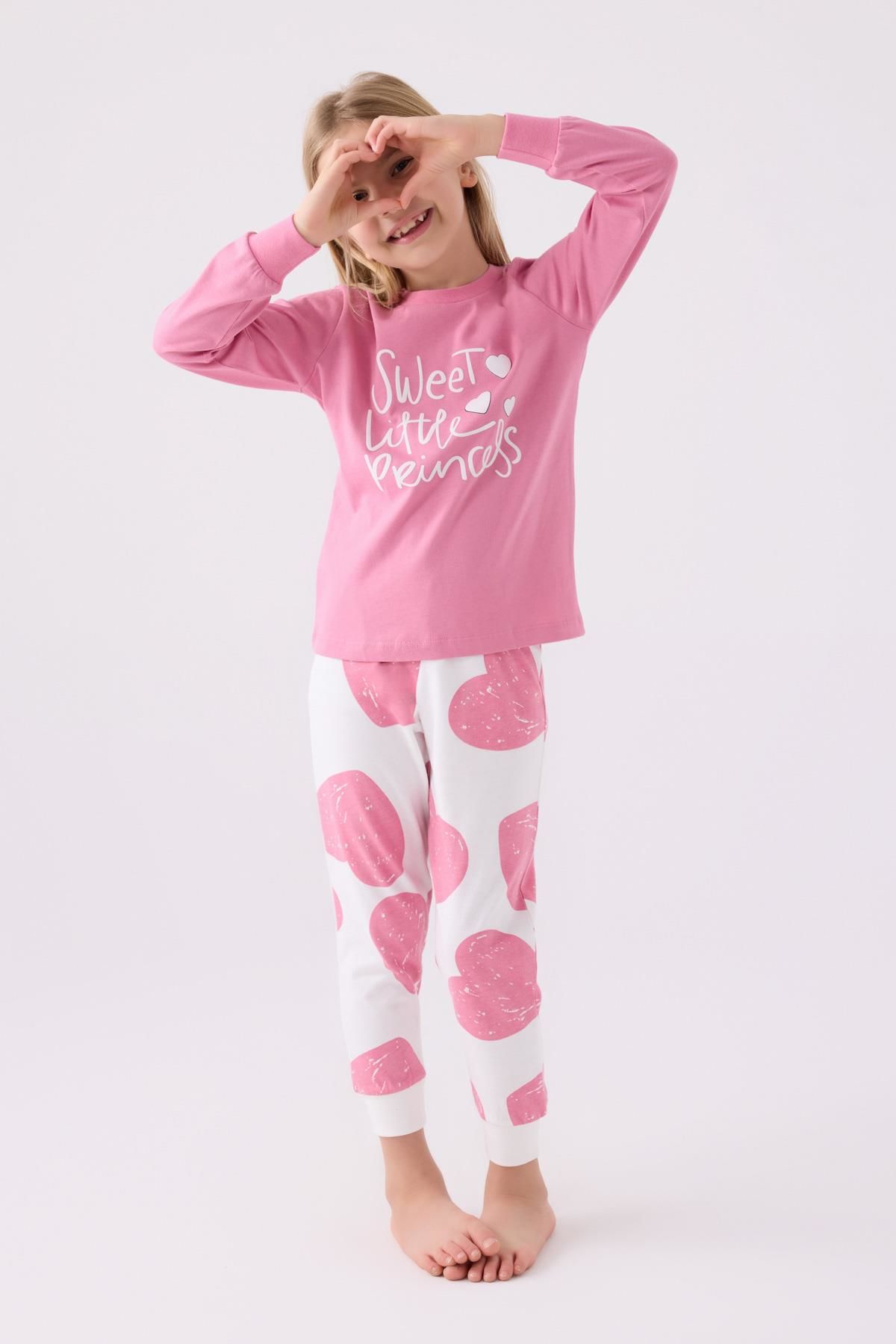 Roly Poly 3470 Garson Sweet Little Princess Kız Çocuk Uzun Kol Pijama Takım