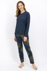 Arnetta 922 Jasmine Mat İndigo Kadın Pijama Takımı