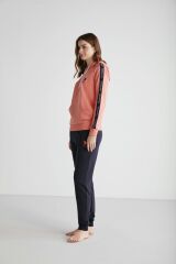 U.S. Polo Assn. 16946 Kadın Kapşonlu Pijama Takımı Somon - XL