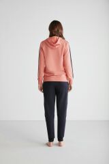 U.S. Polo Assn. 16946 Kadın Kapşonlu Pijama Takımı Somon - XL