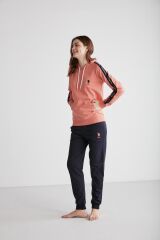 U.S. Polo Assn. 16946 Kadın Kapşonlu Pijama Takımı Somon - XL