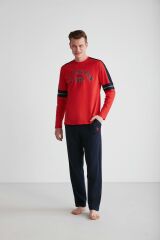 U.S. Polo Assn. 18727 Erkek Kırmızı Yuvarlak Yaka Pijama Takımı