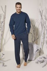 KLY 8027 Erkek Midi Yaka Pijama Takım