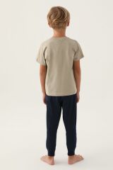 U.S. Polo Assn. 1702 Lisanslı Straight Haki Erkek Çocuk Pijama Takımı