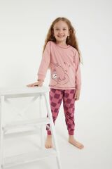 Roly Poly 2981 Garson Bear Pembe Kız Çocuk Uzun Kol Pijama Takım
