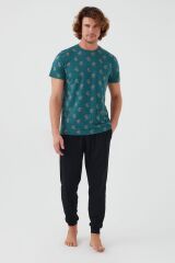 Arnetta 2504 Palm Tree Erkek Kısa Kol Pijama Takım