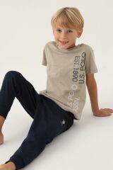 U.S. Polo Assn. 1702 Garson Lisanslı Straight Haki Erkek Çocuk Pijama Takımı