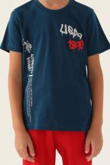 U.S. Polo Assn. 1751 Lisanslı Clothing Lacivert Erkek Çocuk Bermuda Takım
