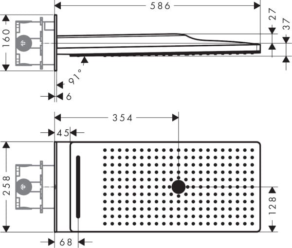 AXOR SHOWERSOLUTION TEPE DUSU 250/580 3JET PARLAK ALTIN 35283990