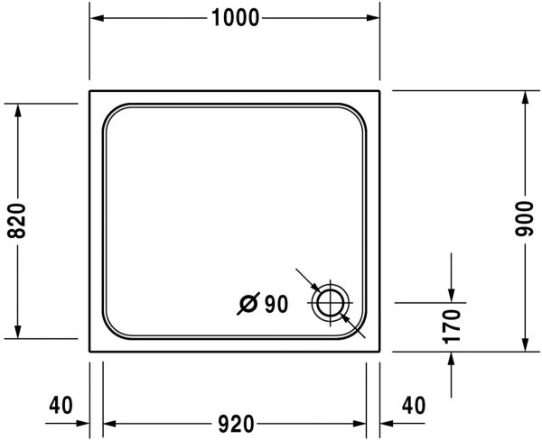 DURAVIT D-CODE DUS TEKNESI DIKDORTGEN 1000*90MM BEYAZ 720107000000000