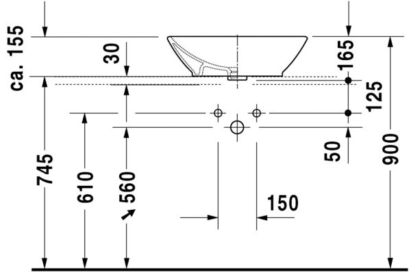 DURAVIT BACINO CANAK LAVABO 550x420 MM 0334520000