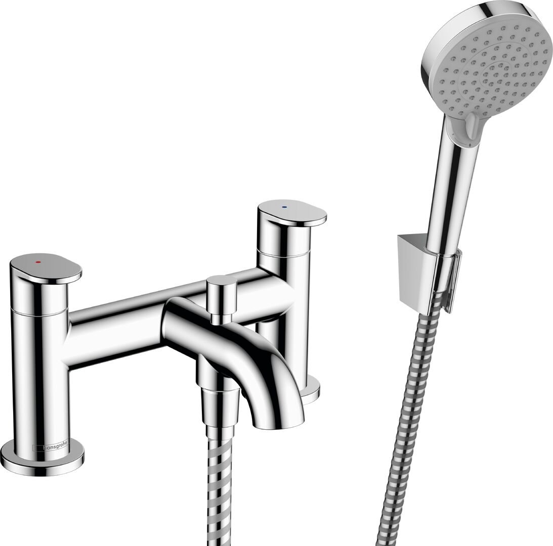 HANSGROHE VERNIS BLEND 2-DELIKLI KUVET KENARI BANYO BATARYASI YONLENDIRME VALF VE EL DUSU ILE KROM 71461000