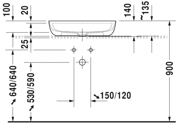 DURAVIT LUV CANAK LAVABO TASLANMIS 600x400 0380600000