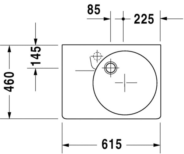 DURAVIT SCOLA CANAK LAVABO SAGDA 615x460 MM 0685600011