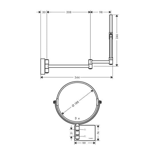 HANSGROHE ADDSTOIS MAKYAJ AYNASI MAT BRONZ 41791140