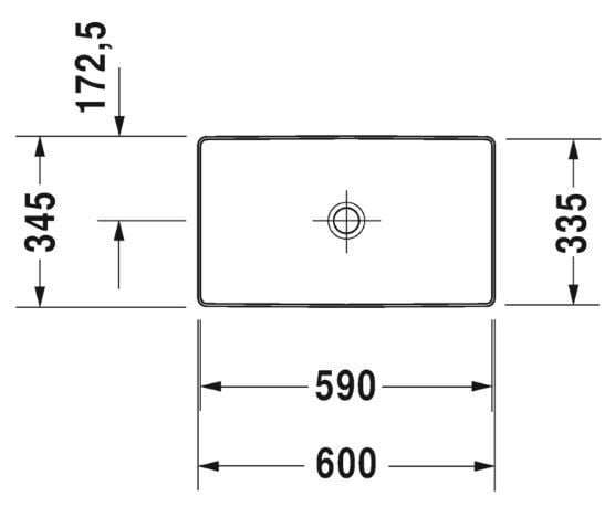 DURAVIT DURASQUARE CANAK LAVABO TASLANMIS 600x345 MM 2355600000