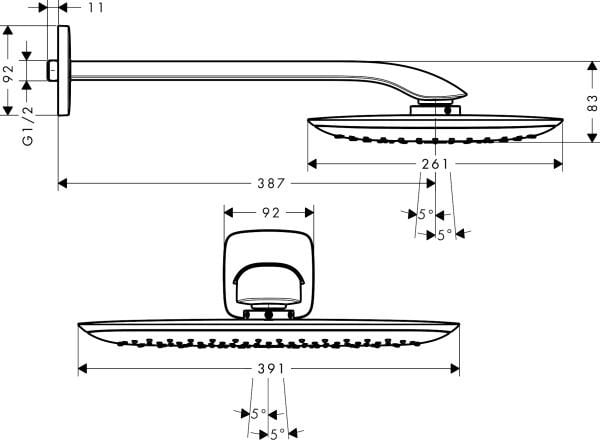 HANSGROHE CROMA TEPE DUSU 400 1 JET KROM 27437000