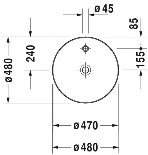 DURAVIT CAPE COD CANAK LAVABO 480 MM CAP 2328480000