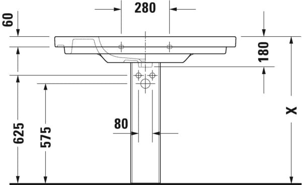 DURAVIT D-CODE ETAJERLI LAVABO 1050x480 MM 03421000002