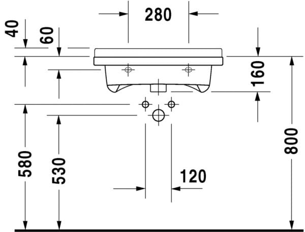 DURAVIT STARCK 3 ENGELLI LAVABO BEDENSEL  600x545 MM 0309600000