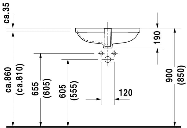 DURAVIT D-CODE LAVABO 560x400 MM 0338560000