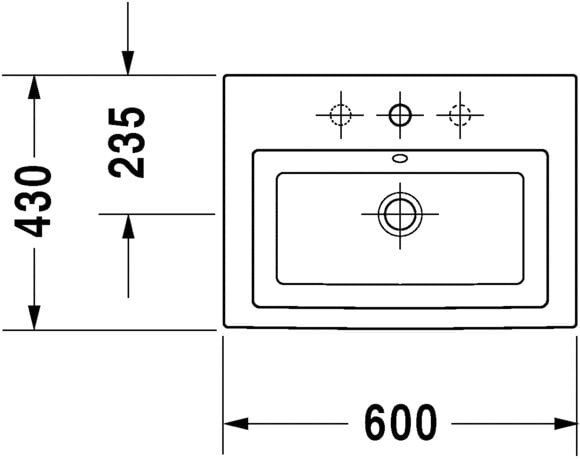 DURAVIT 2ND FLOOR LAVABO 600x430 MM 0347600000