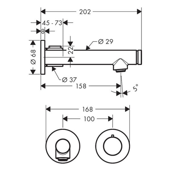 AXOR UNO LAVABO BATARYASI SELECET 158MM MAT SIYAH KROM 45112340