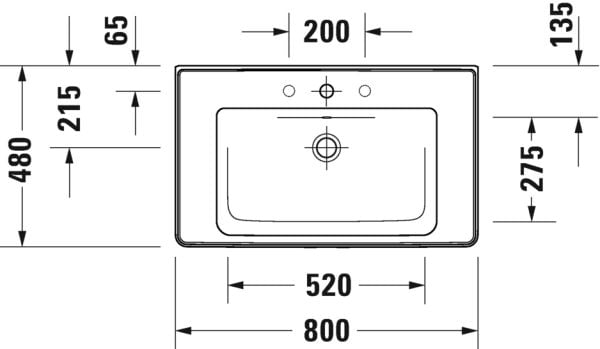 DURAVIT D-NEO ETAJERLI LAVABO 80 CM 2367800000