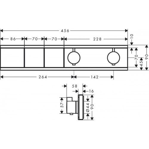 HANSGROHE TERMOSTATIK MODUL BANYO BATARYASI TERMOSTAT 2 CIKIS KROM 15380000