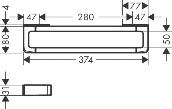 AXOR UNIVERSAL TUTAMAL RAY 300MM SIYAH KROM 42830330