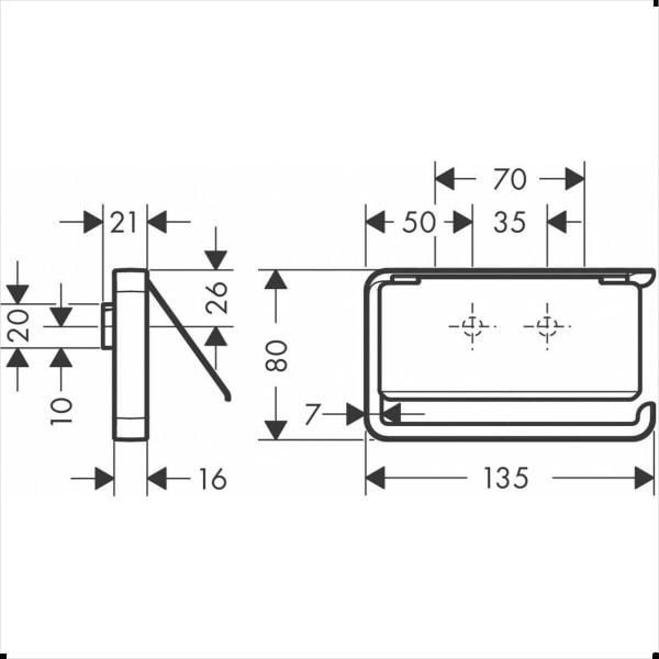 AXOR UNIVERSAL TUVALET KAGITLIGI KROM 42836000