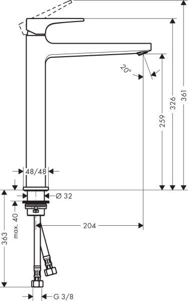 HANSGROHE METROPOL TEK KOLLU LAVABO BATARYASI 260 CUBUK VOLAN PARLAK ALTIN 32512990