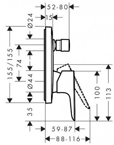 HANSGROHE TALIS TEK KOLLU BANYO BATARYASI ANKASTRE MAT BRONZ 71474140