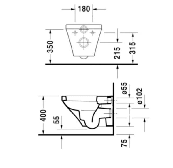 DURAVIT DURASTYLE ASMA KLOZET RIMLESS  37*54CM BEYAZ SET 45383920A1