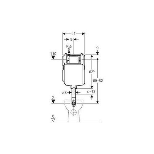 GEBERIT ALPHA GOMME REZERVUAR ALATURKA  11 CM 109.030.00.1