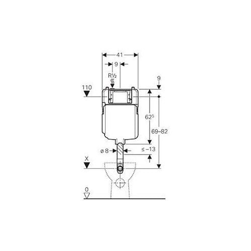 GEBERIT ALPHA GOMME REZERVUAR ALATURKA  11 CM 109.030.00.1