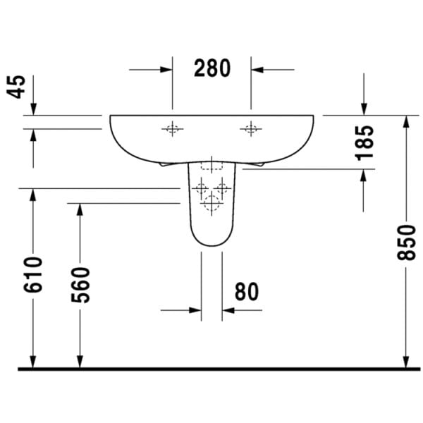 DURAVIT FOSTER TEK DELİKLİ LAVABO 700*540 MM 0419700000