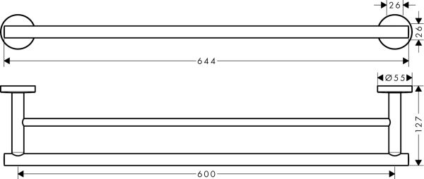 HANSGROHE HANSGROHE HAVLULUK IKILI 64,4 CM KROM 41712000