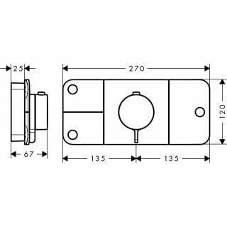 AXOR ONE BANYO BATARYASI TERMOSTATIK MODUL 3 FONKSIONLU PASLANMAZ CELIK 45713800