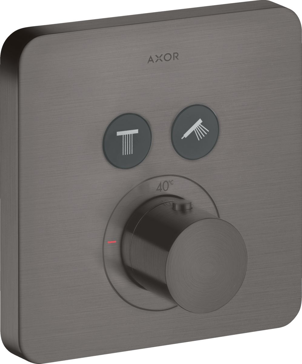 AXOR SHOWERSELECT BANYO BATARYASI TERMOSTATIK 2 CIKIS MAT SIYAH KROM 36707340