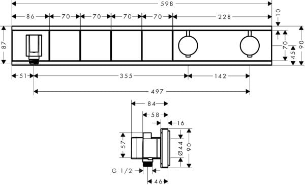 HANSGROHE TERMOSTATIK MODUL BANYO BATARYASI TERMOSTAT 4 CIKIS KROM 15357000