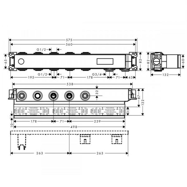 HANSGROHE UNIVERSAL IC SET TERMOSTATIK BATARYA 3 CIKIS ICIN 15311180