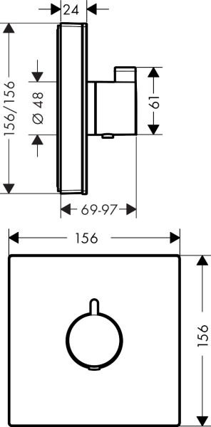 HANSGROHE SHOWERSELECT BANYO BATARYASI TERMOSTATIK YUKSEK DEBI BEYAZ 15734400